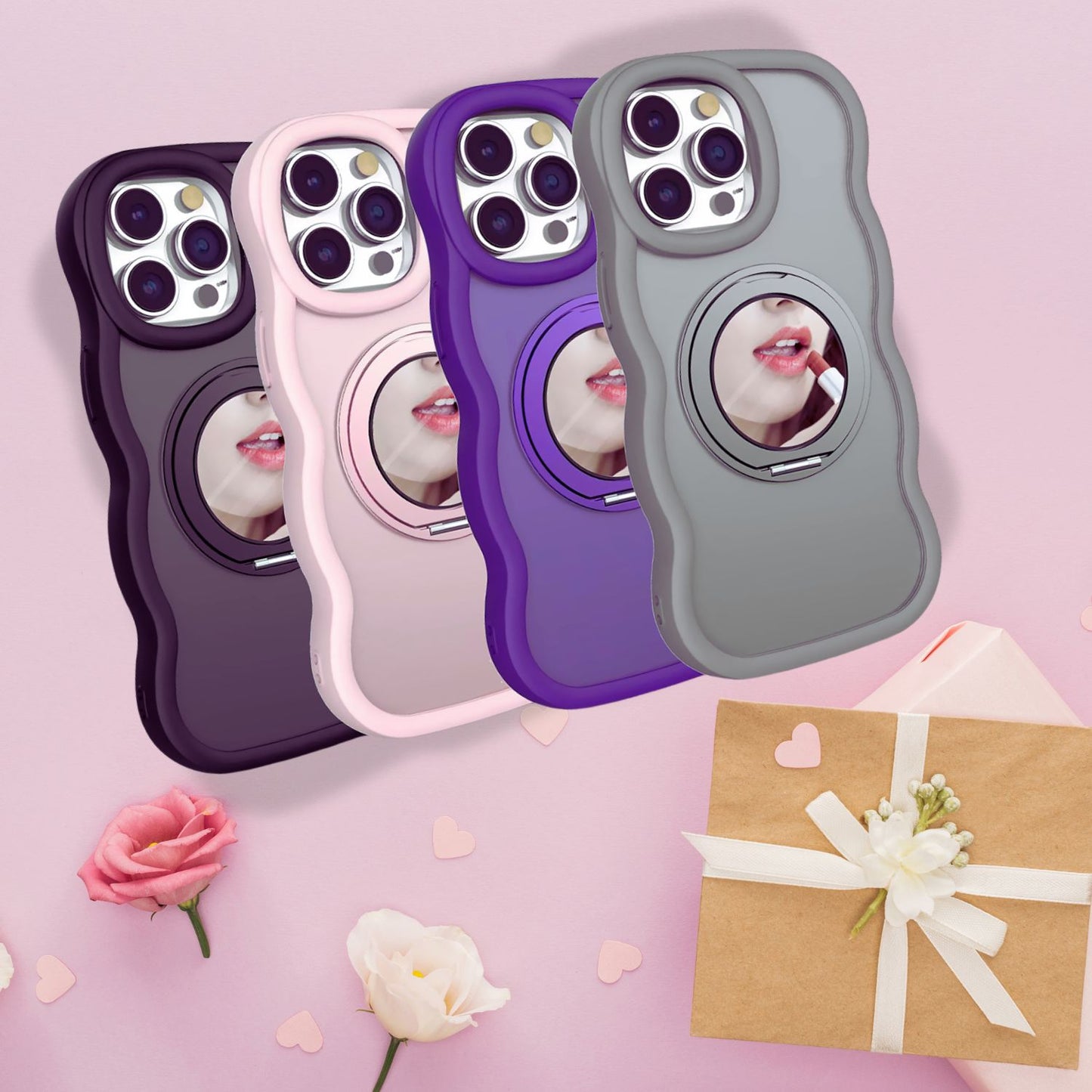 Mirror Stand Phone Case - 2-in-1 Design for Convenient Makeup & Hands-Free Viewing