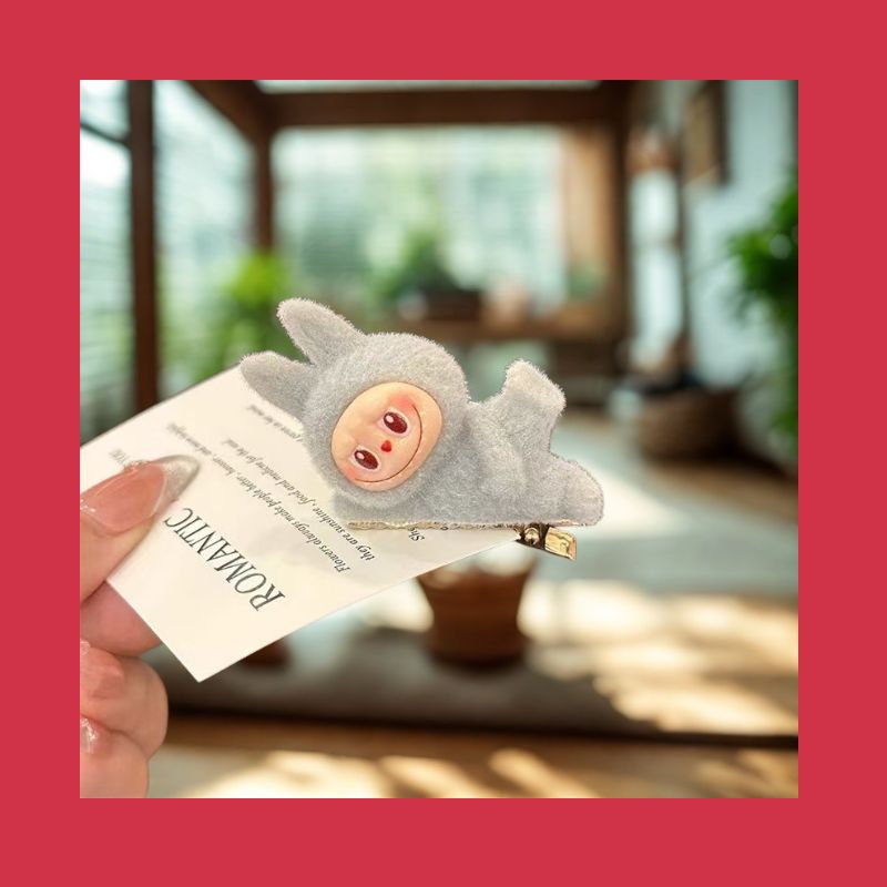 Labub hair clips, cute dopamine, high-end, exquisite little girl dolls, cartoon hair clips, headwear, duckbill clips