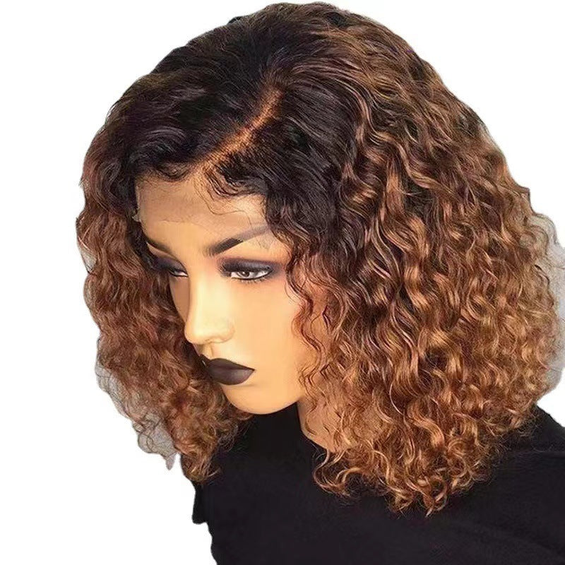 New Women's Short Curly Wig - European & American Cross - border African Twist Craft, Lace Front - Like Synthetic Full Wig