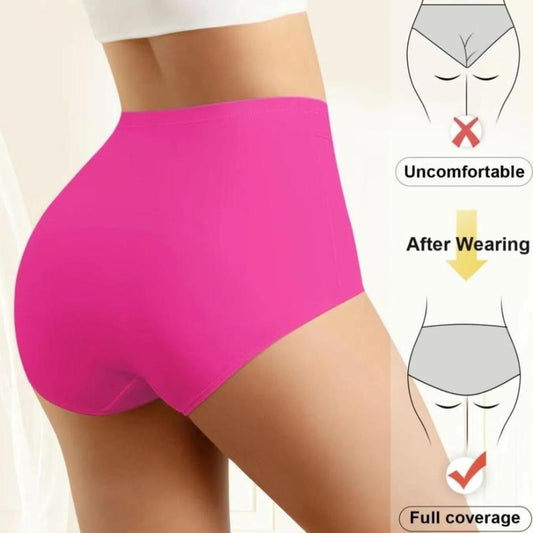 4-Pack High-Waist Shaping Underwear for Women - Seamless Silk Mesh Control Panties, Tummy Slimming & Butt Lifting, Breathable for Daily Wear