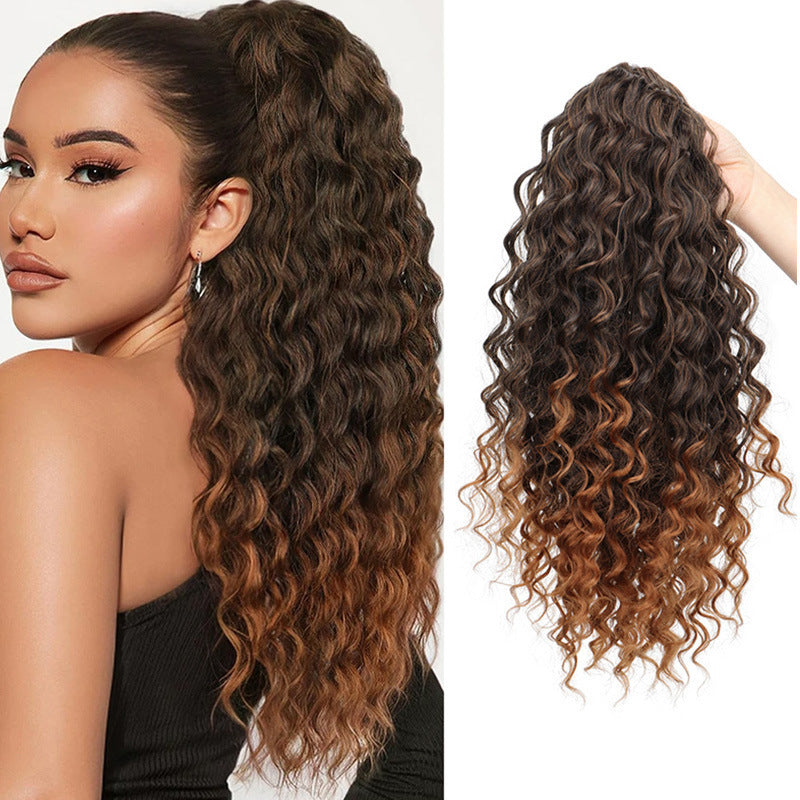 All - Day Comfortable Funmi Curly Wig with Brown Highlights  Closure HD Lace Glueless Wig, Pre - Cut Lace Design