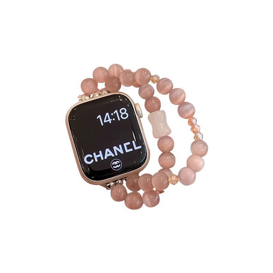 Elegant Beaded Bracelet Strap for Apple Watch - Compatible with All Series
