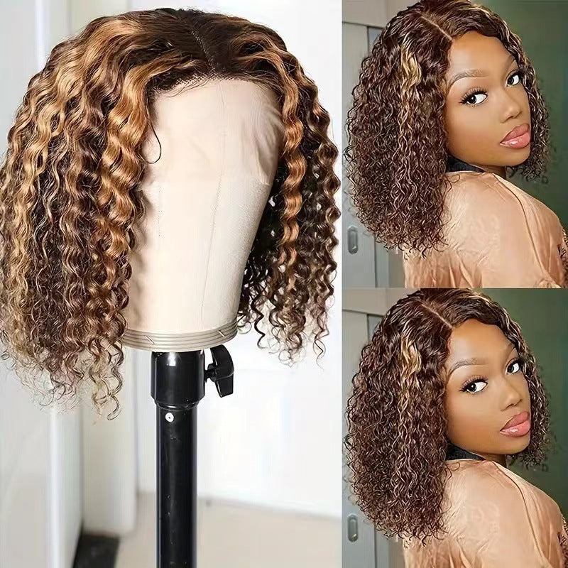 New Women's Short Curly Wig - European & American Cross - border African Twist Craft, Lace Front - Like Synthetic Full Wig
