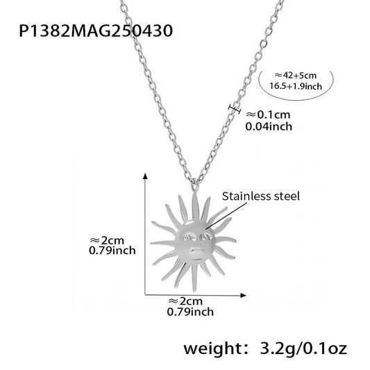 Bohemian Solar Goddess Charm Necklace - Water-Resistant Tarnish-Proof Daily Wear Collarbone Chain Jewelry