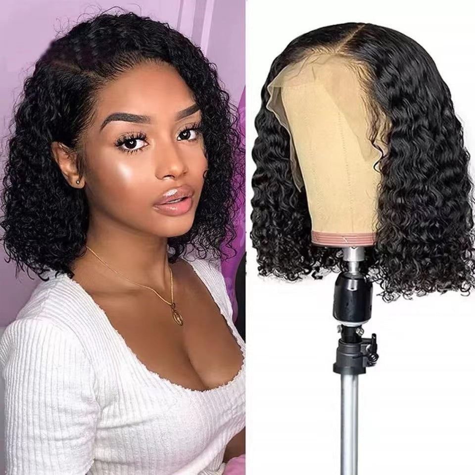 New Women's Short Curly Wig - European & American Cross - border African Twist Craft, Lace Front - Like Synthetic Full Wig