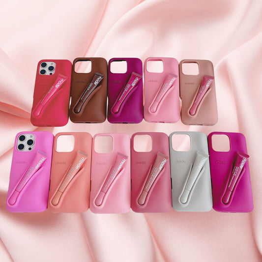 Hailey Rhode Inspired Lip Gloss Silicone Phone Case for iPhone Rhode Lip Case + Lip Color Peptide - Lipstick & Lip Gloss Phone Case Set